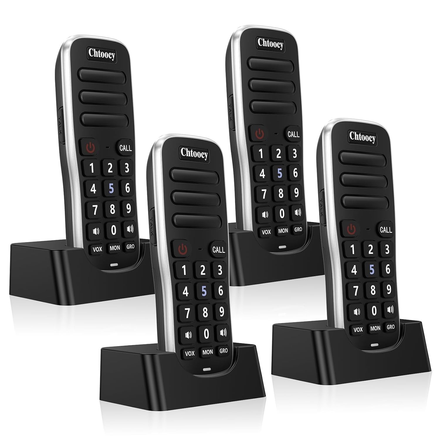 Chtoochy 4 Pack Intercoms Wireless for Home, 1 Mile Long Range for House Office