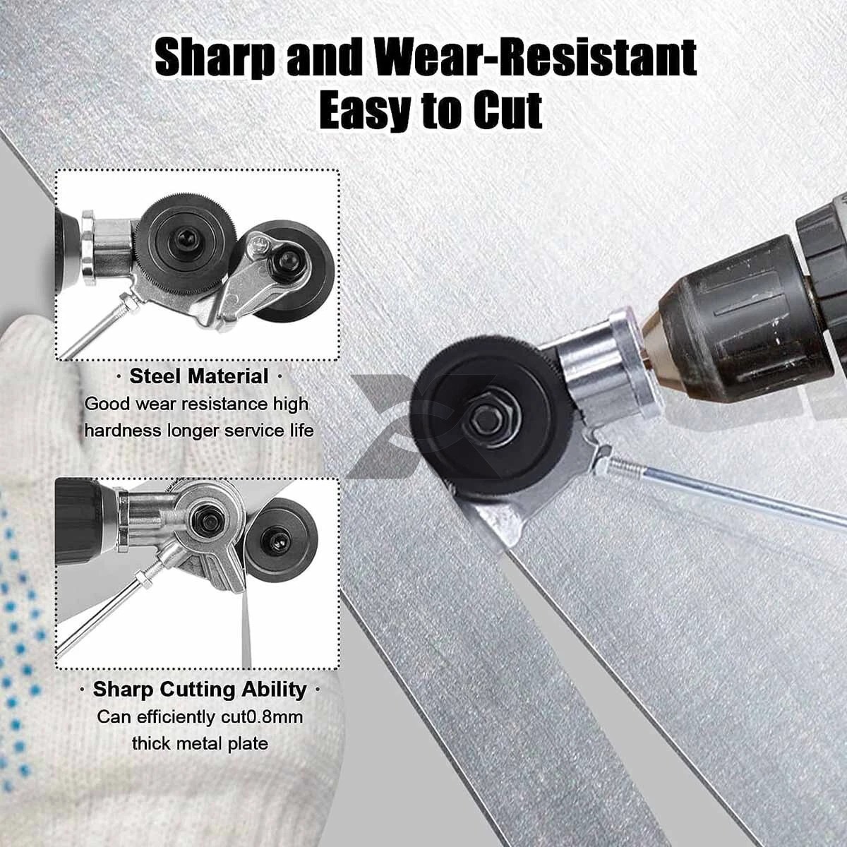 Drill Powered Sheet Metal Shears Plate Cutting Cutter Attachment