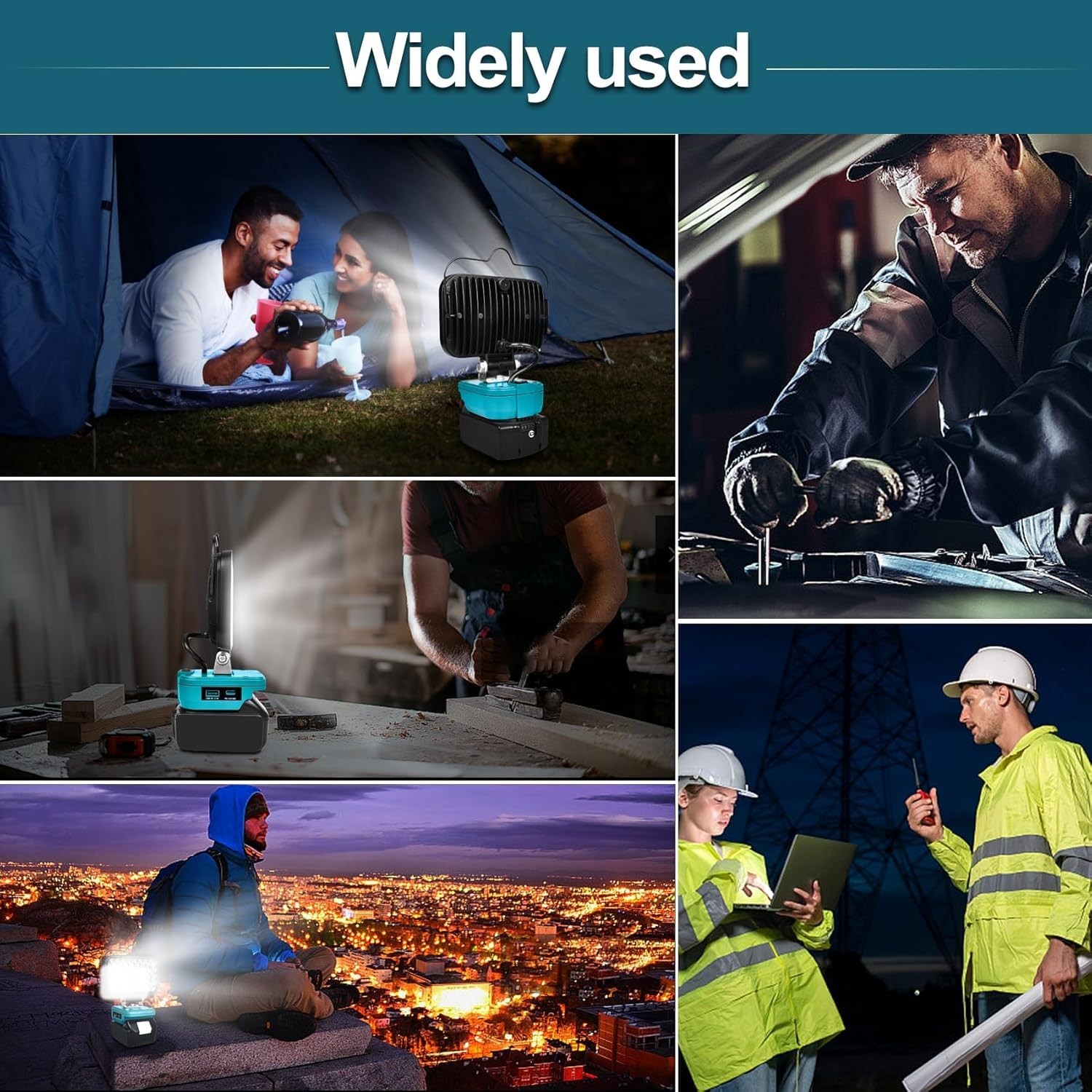 Cordless LED Work Light Compatible with Makita 18V Battery, 90W 7000LM Portable