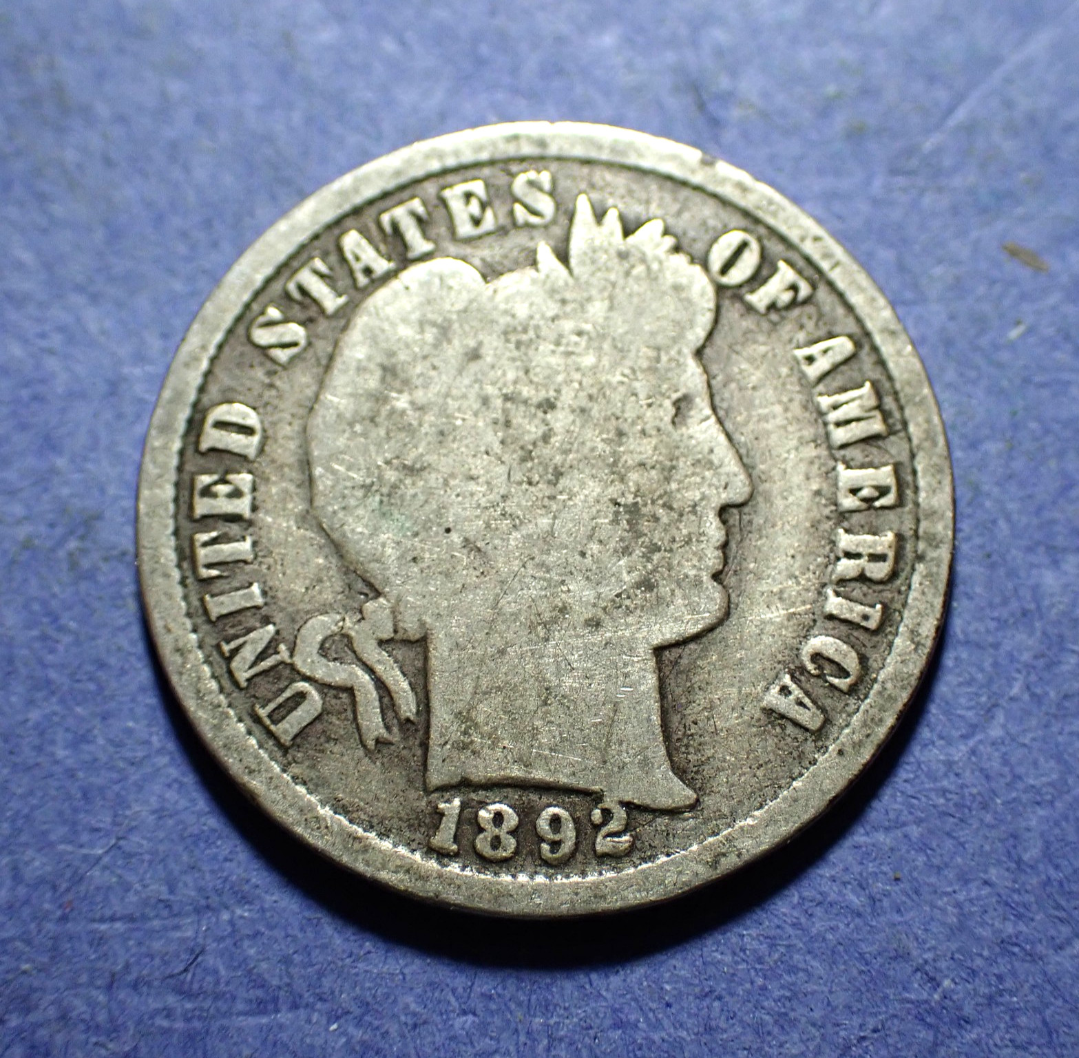 1892 Barber Dime  Good