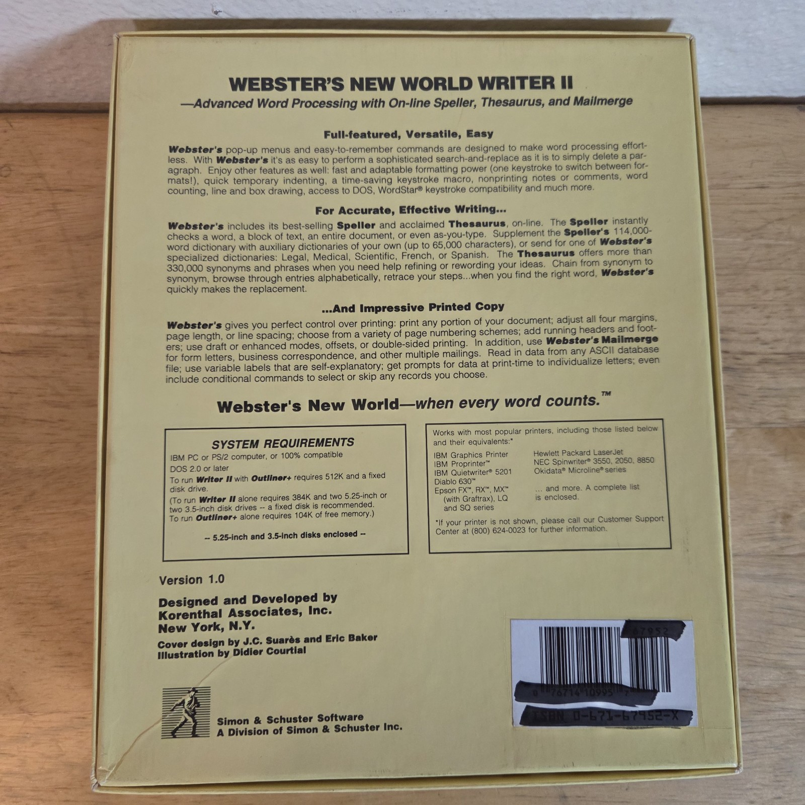 VTG Simon & Schuster Webster's NewWorld Writer II for IBM/DOS *COMPLETE*