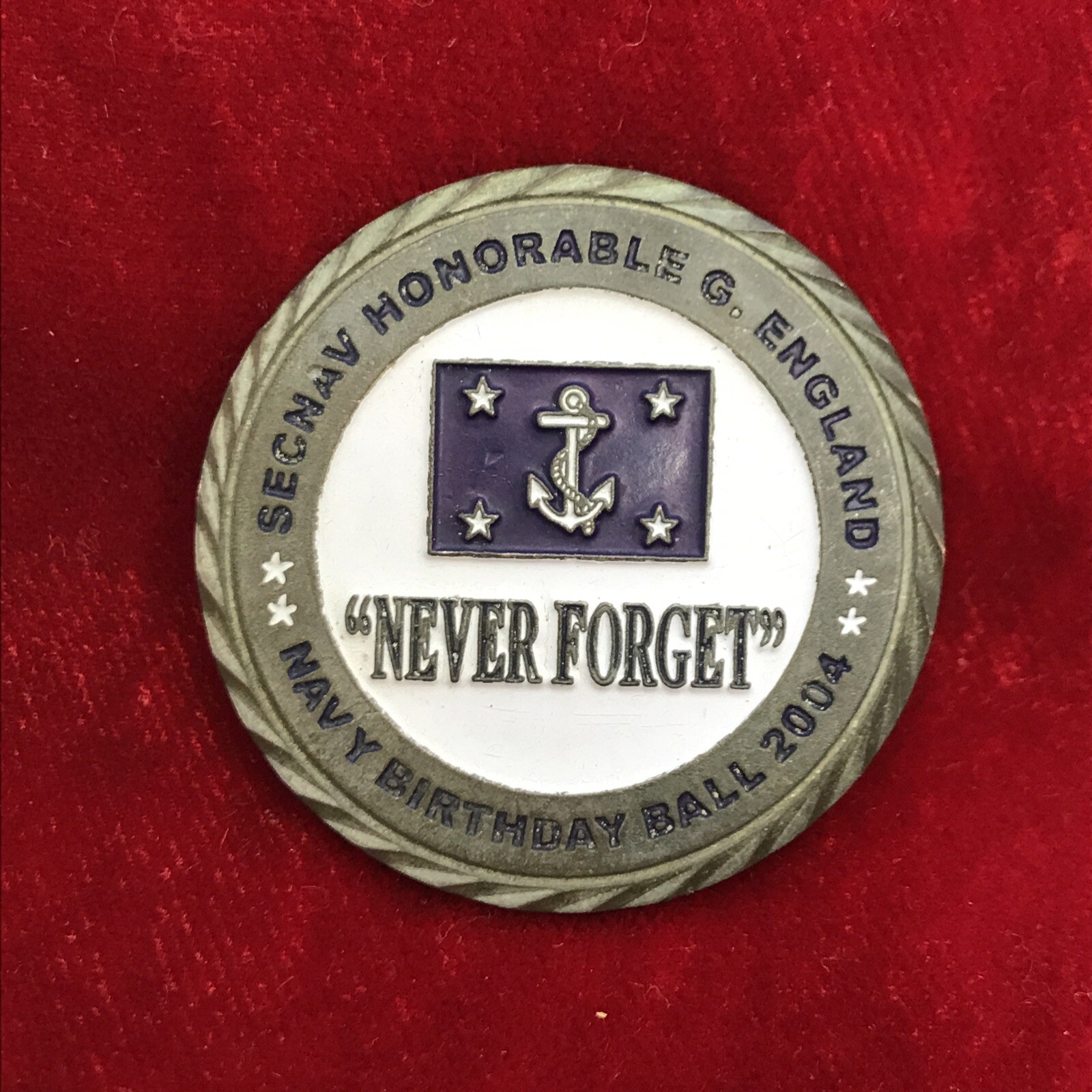 USN Fallen Warriors; Navy Birthday ball 2004 “Never Forget” Coin