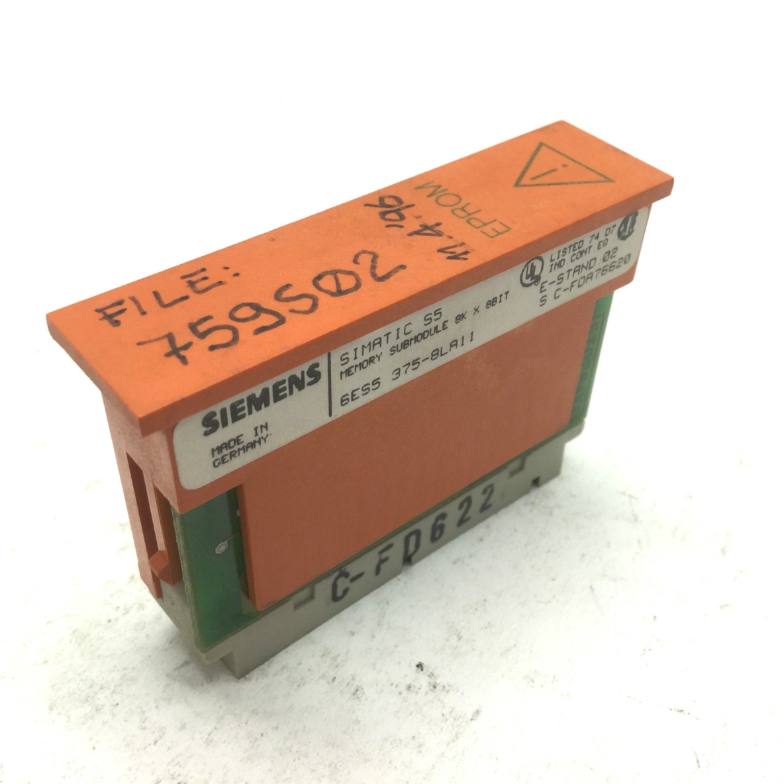 Siemens Simatic 6ES5 375-8LA11 Memory Submodule, 8K x 8 Bit EPROM