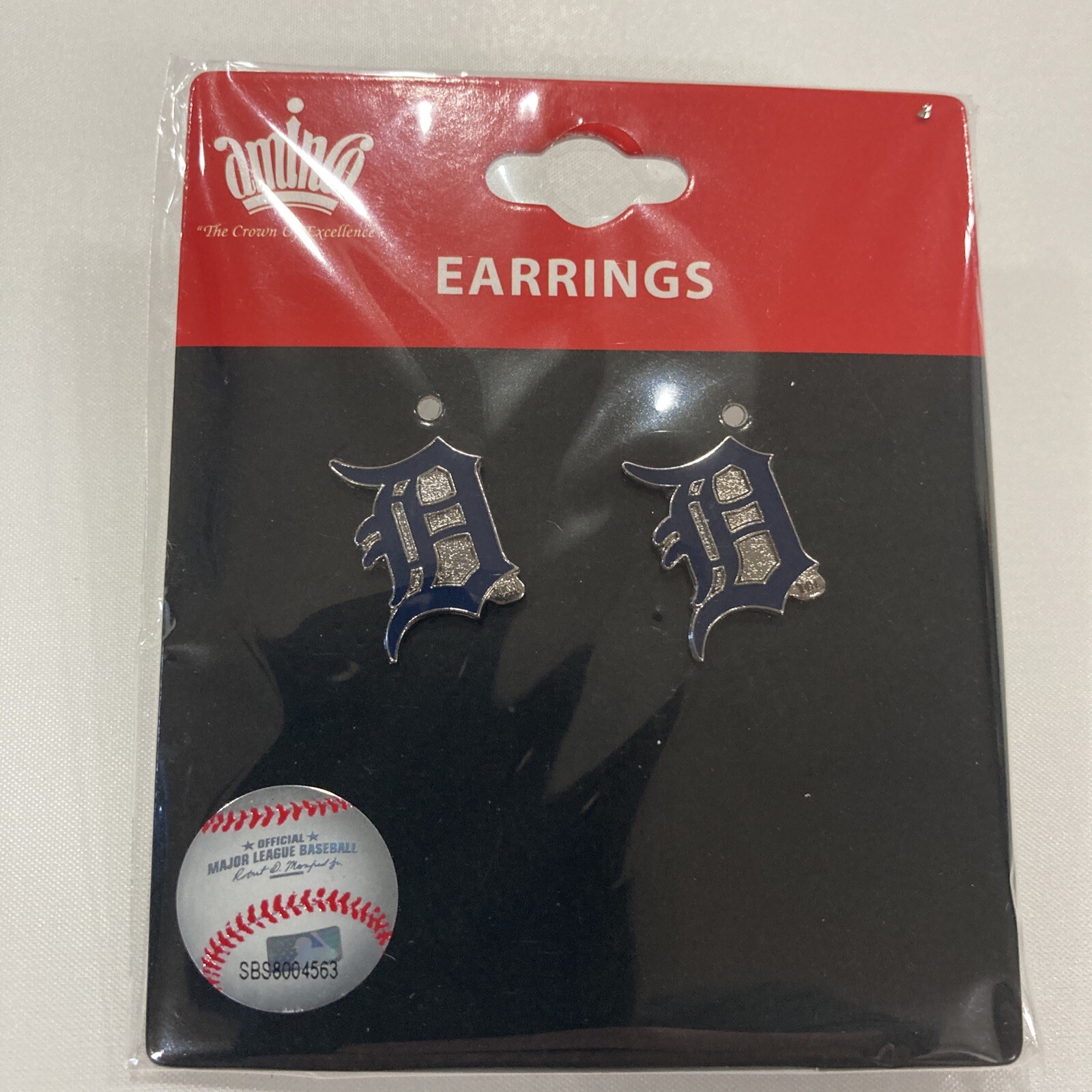 Detroit Tigers Baseball Team Logo MLB Silver Stud Post Earrings Set