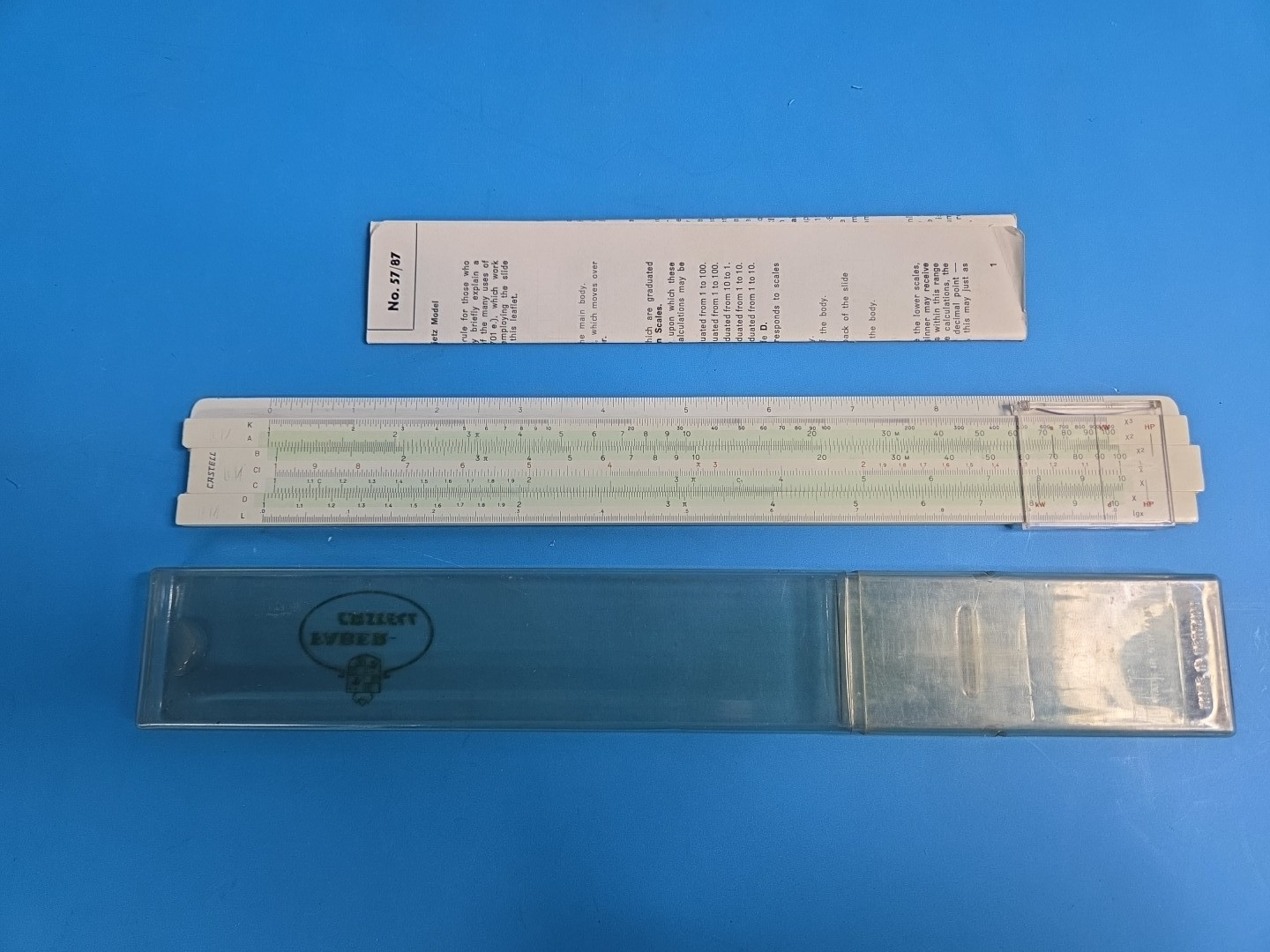 Faber-Castell 57/87 Duplex Slide Rule with Case & Instructions