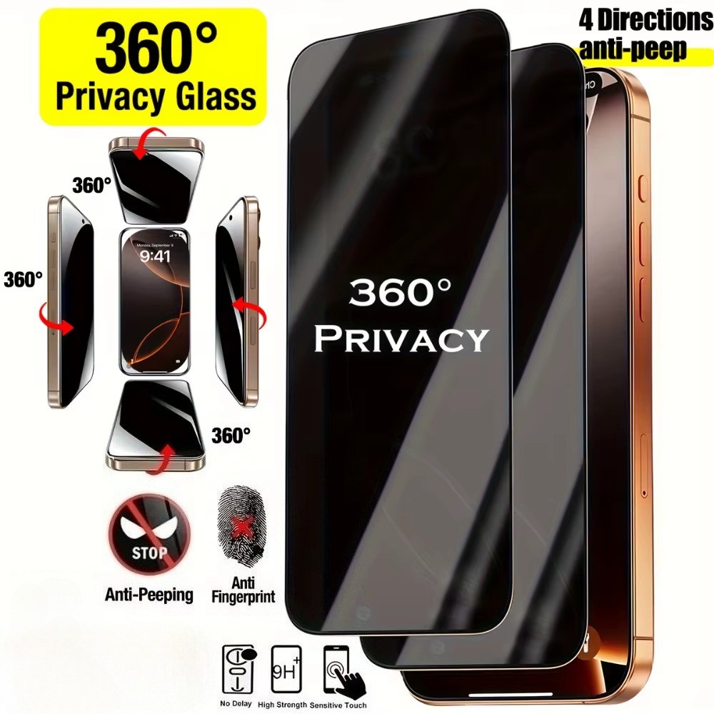 4-Way 360° Privacy Screen Protectors Features Tempered Glass With For iPhone