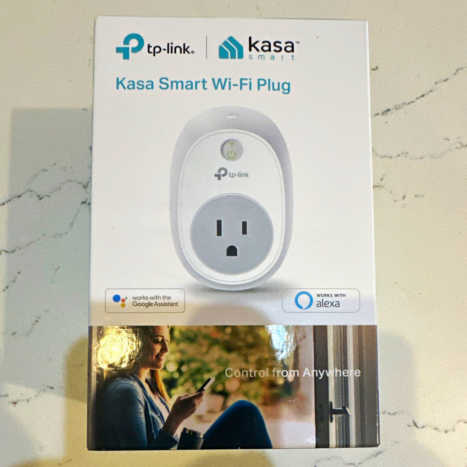 TP-Link Kasa HS100 Smart Wi-Fi Plug Alexa/Google, Remote Access, Scheduling