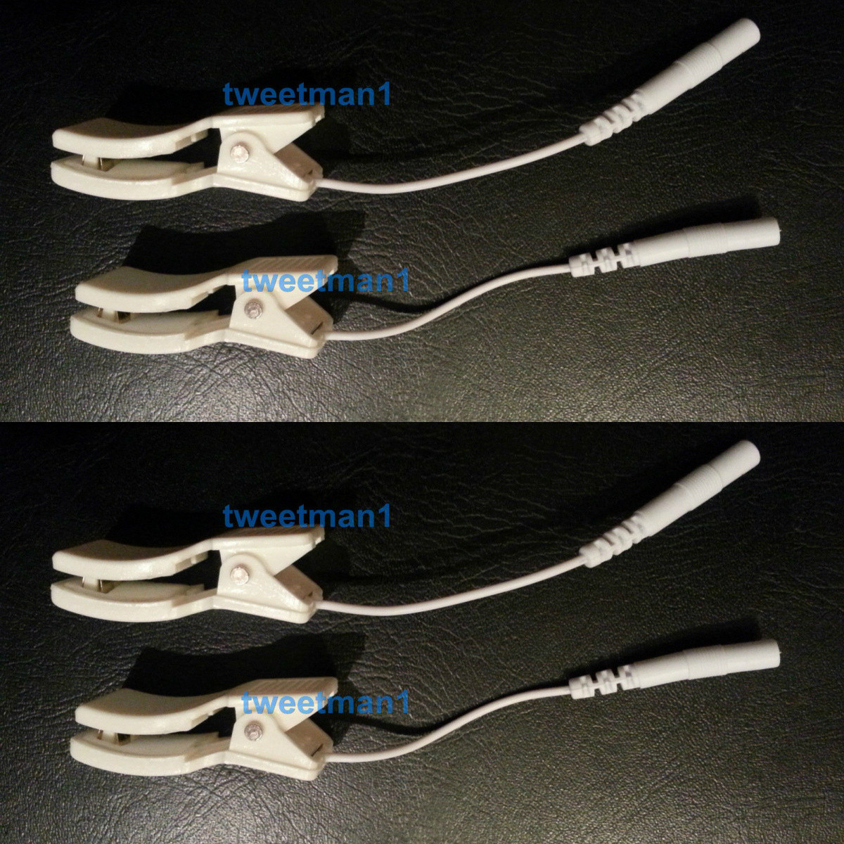 4 QTY EAR CLIP CLAMP ELECTRODES to 2mm FEMALE for ULTIMA 5 DIGITAL TENS UNIT