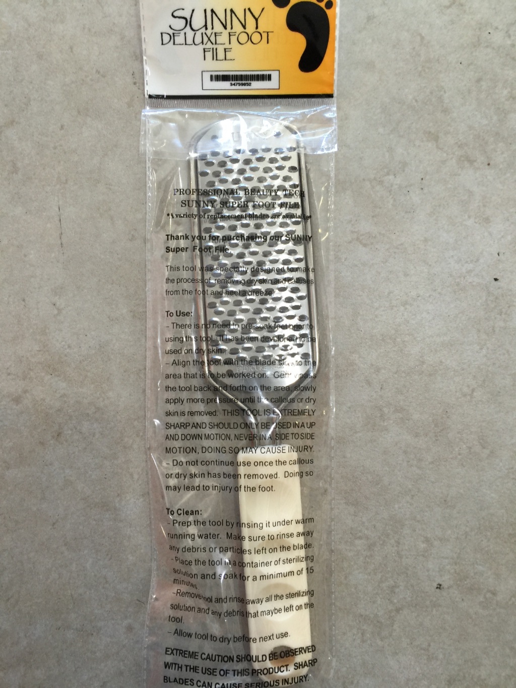 Sunny deluxe metal pedicure foot file callus reducers