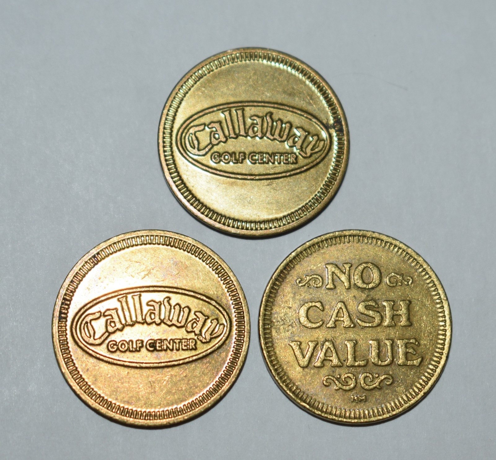 132n. 1 X GOLFING TOKEN 23mm, BRASS, CALLAWAY GOLF CENTER, NO CASH VALUE