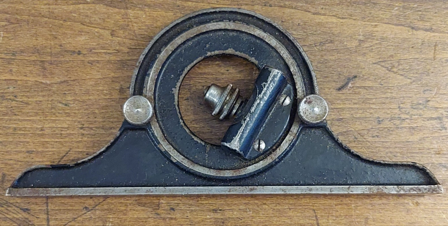 Vtg Starrett Combination Square w/ No. 490 Protractor + Center Head