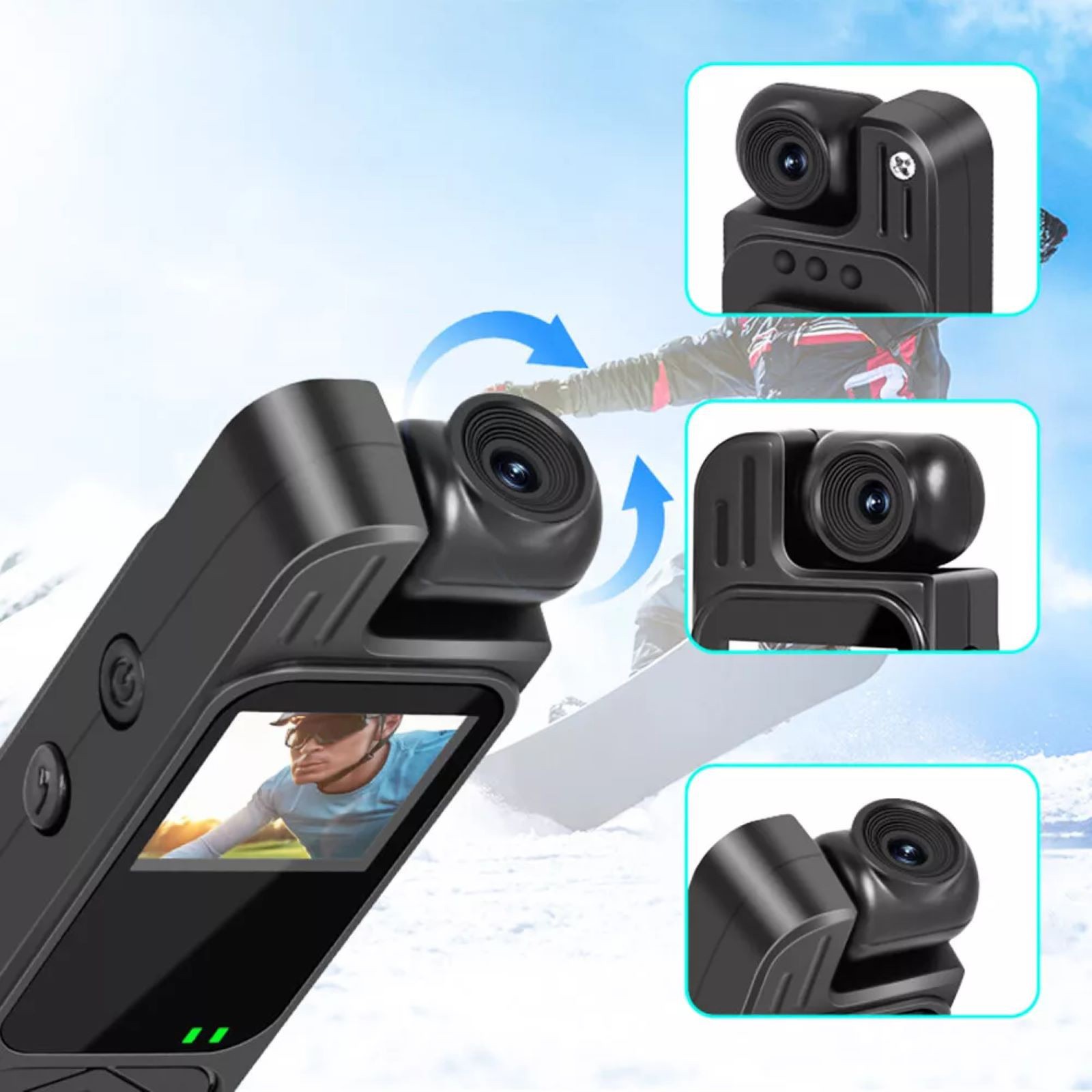 1080P DVR IR Night Audio Video Recorder 180° Rotation Mini Body Sport Camera