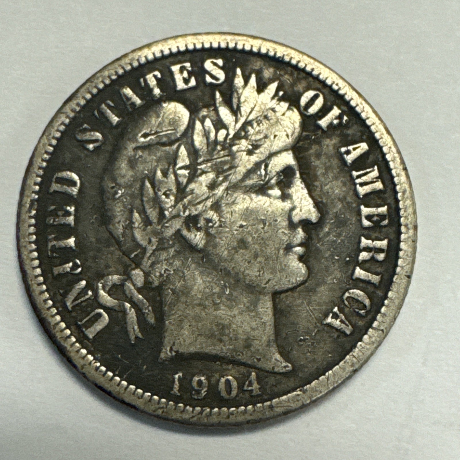 1904-S Barber Silver Dime VF  Details