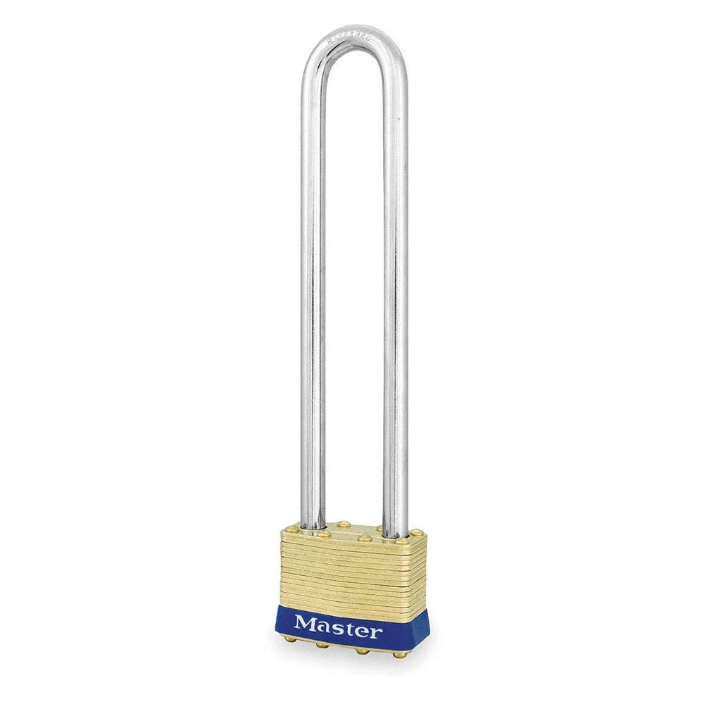 MASTER LOCK 2KALN Keyed Padlock Rectangle Silver Body 5-3/4" Shackle Length