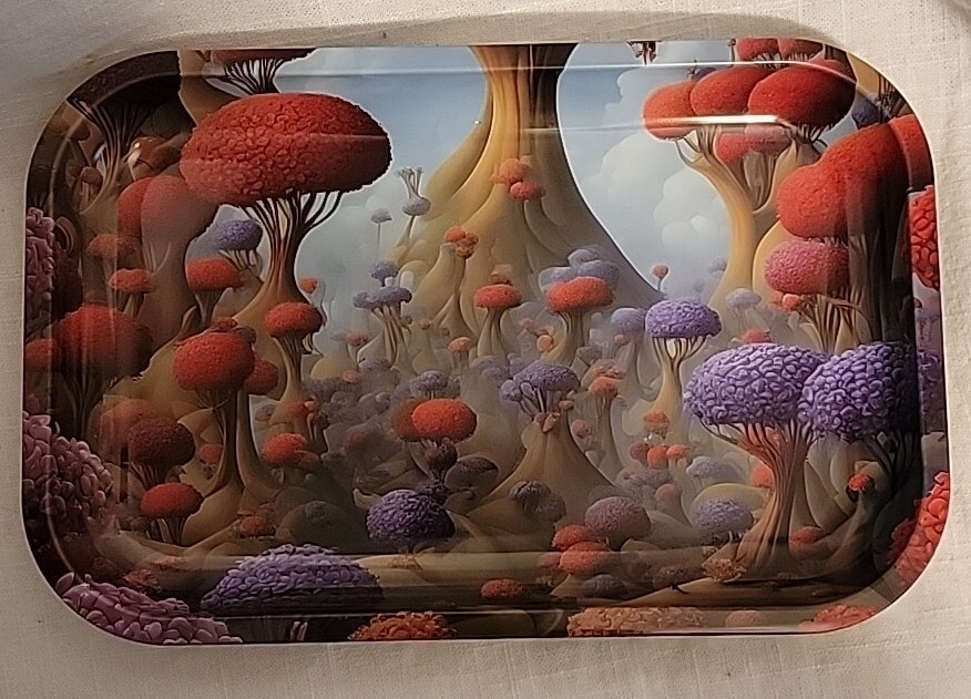 FUNGI MUSHROOM PRINTED ROLLING TRAY