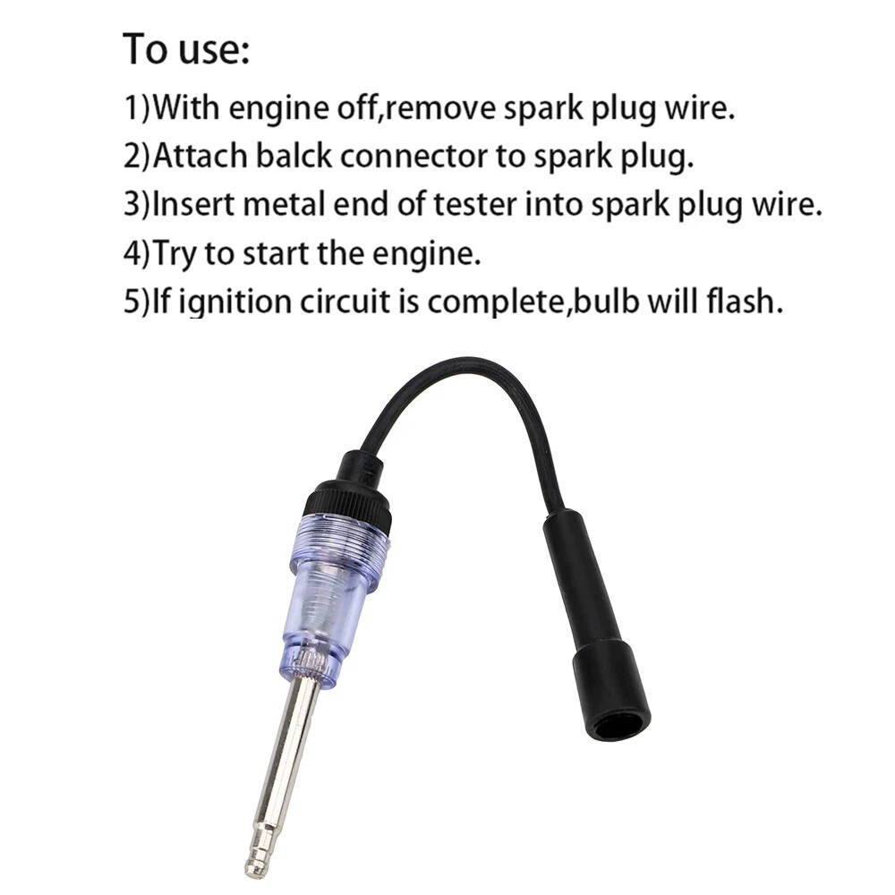 Car Spark Plug Tester Diagnostic Tools Engine Start Test In-Line Igniton (D)