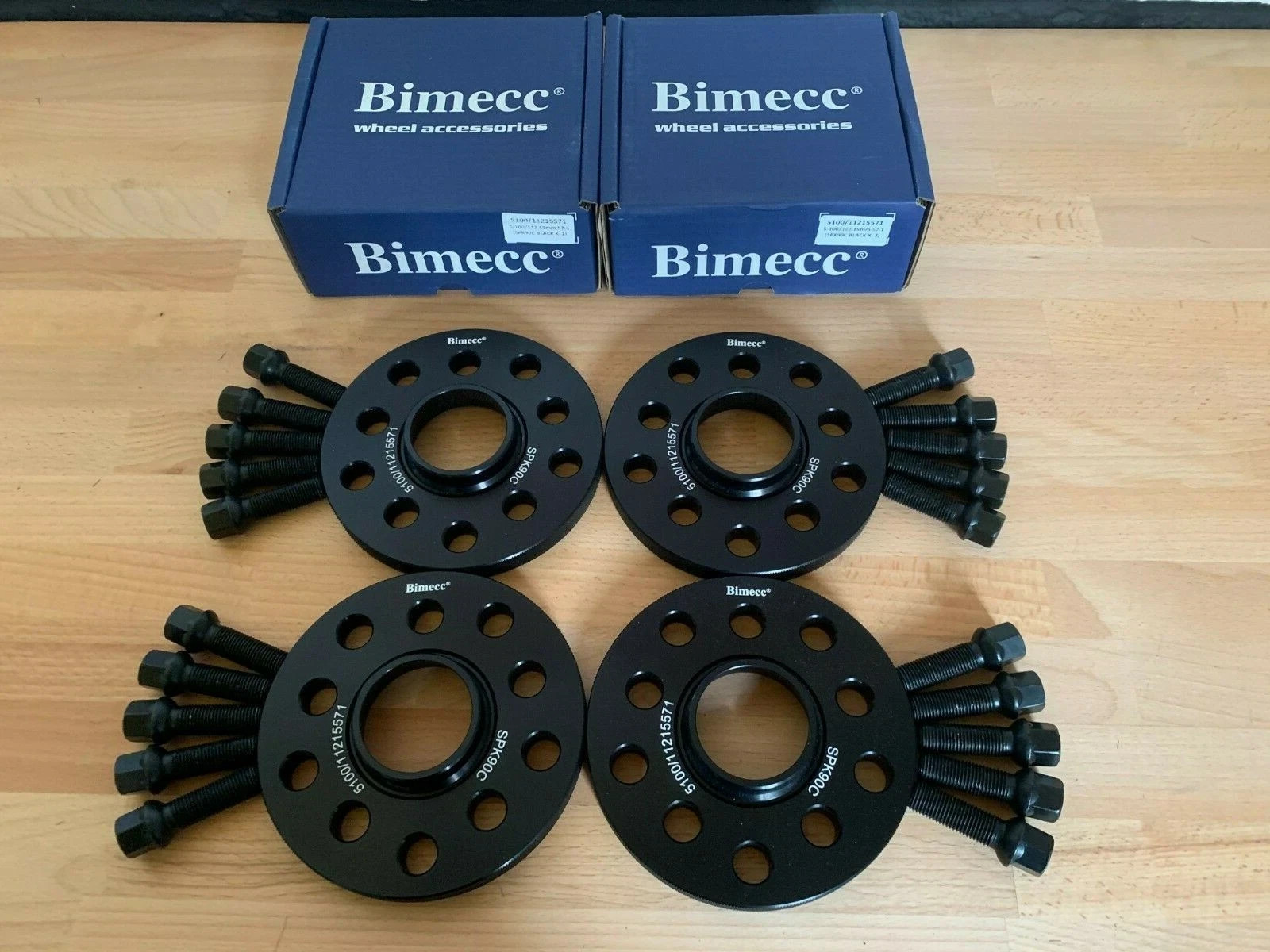 Bimecc Black Alloy Wheel Spacers 5x112 66.6 12mm + 15mm for Audi Q8 SQ8