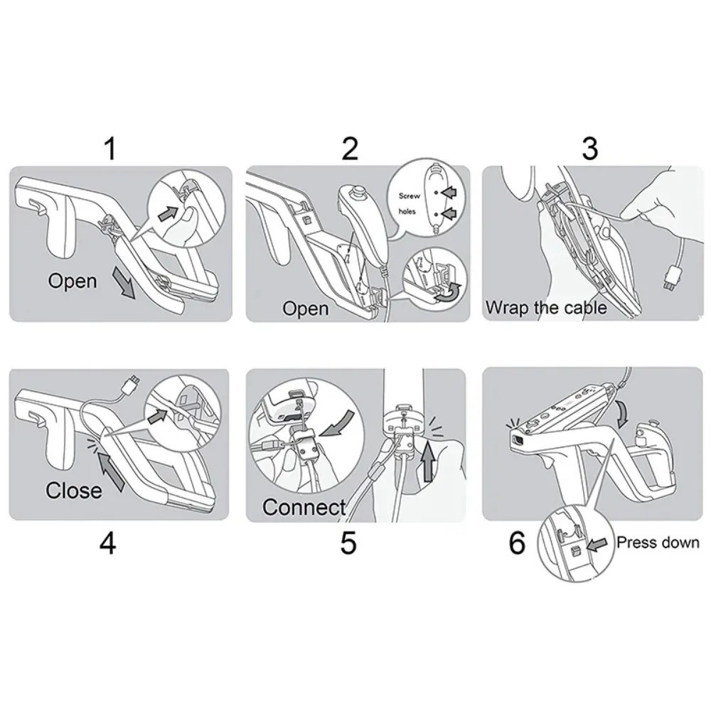 1Pcs Zapper Gun For Nintendo Wii right left Remote Controller Zapper Gun