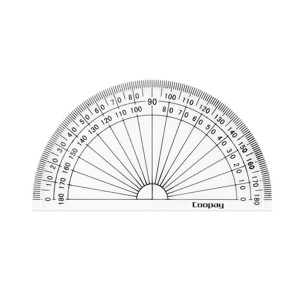 48 Pack 4 Inch Plastic Protractors Student Math Clear Protractor 180 Degrees