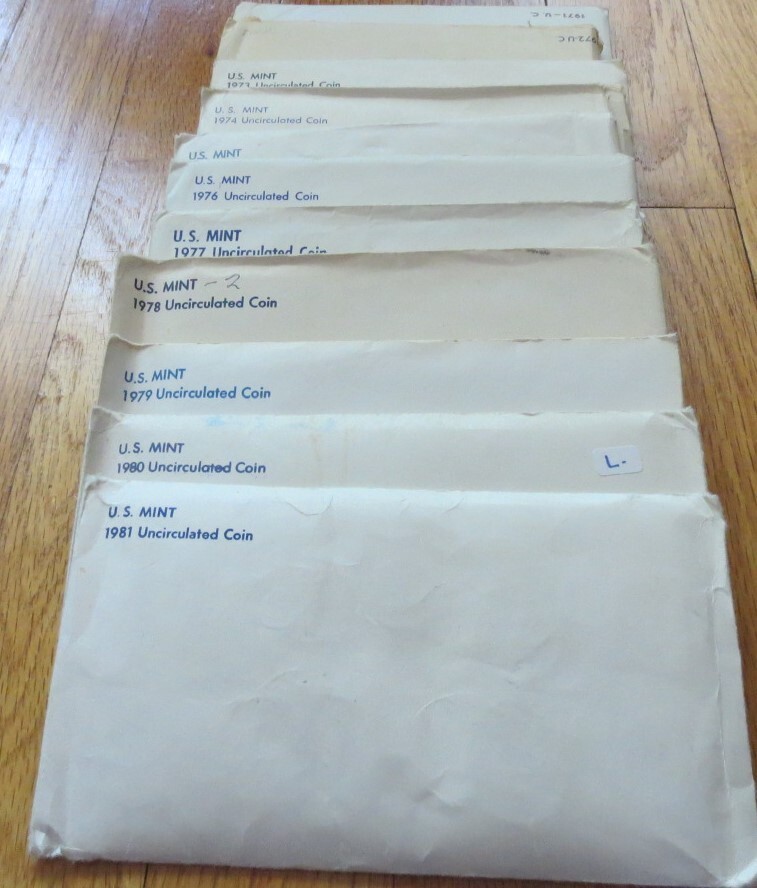 1971 to 1981 Mint Sets 11 sets US Mint P & D Uncirculated starter set
