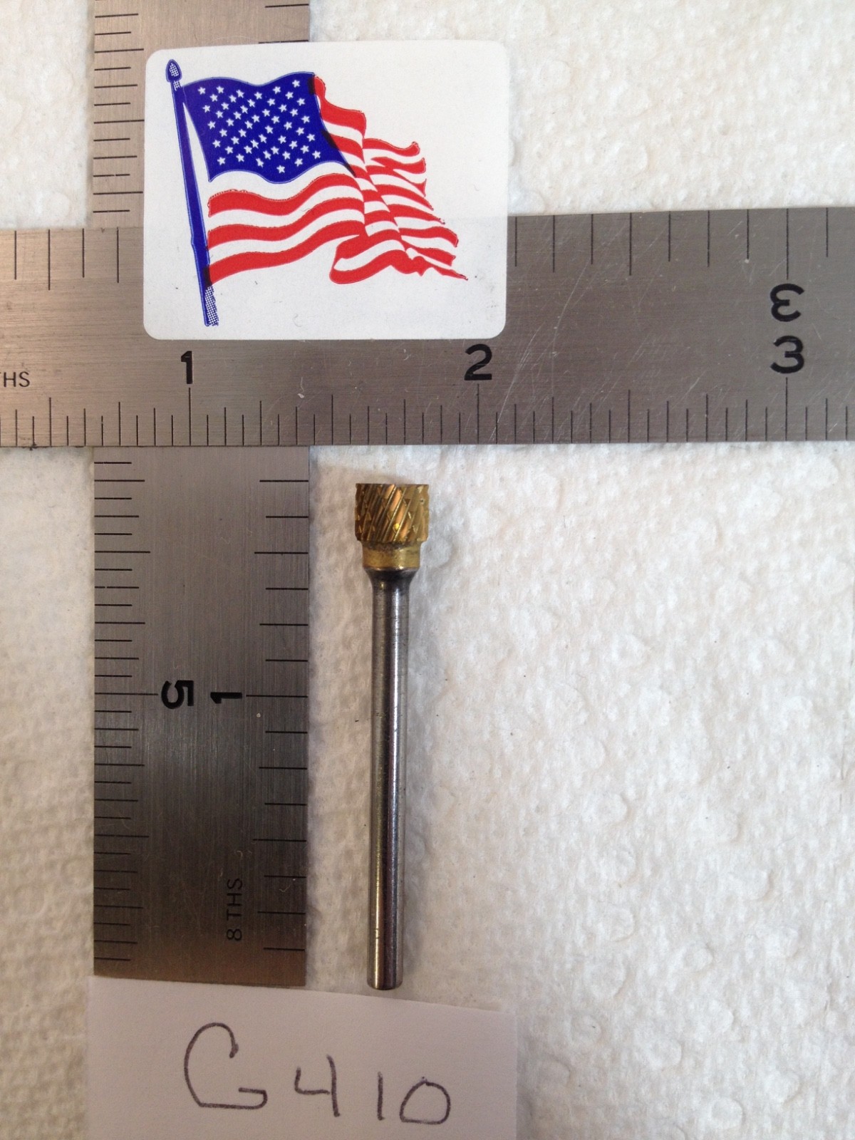 1 NEW FALCON / SGS 1/8" SHANK CARBIDE BURR SB-51 TIN. DOUBLE CUT. END CUT (G410)