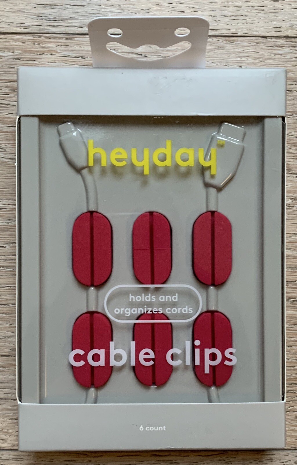 Heyday Cable Management Pill Cable Clip 6pk - Red