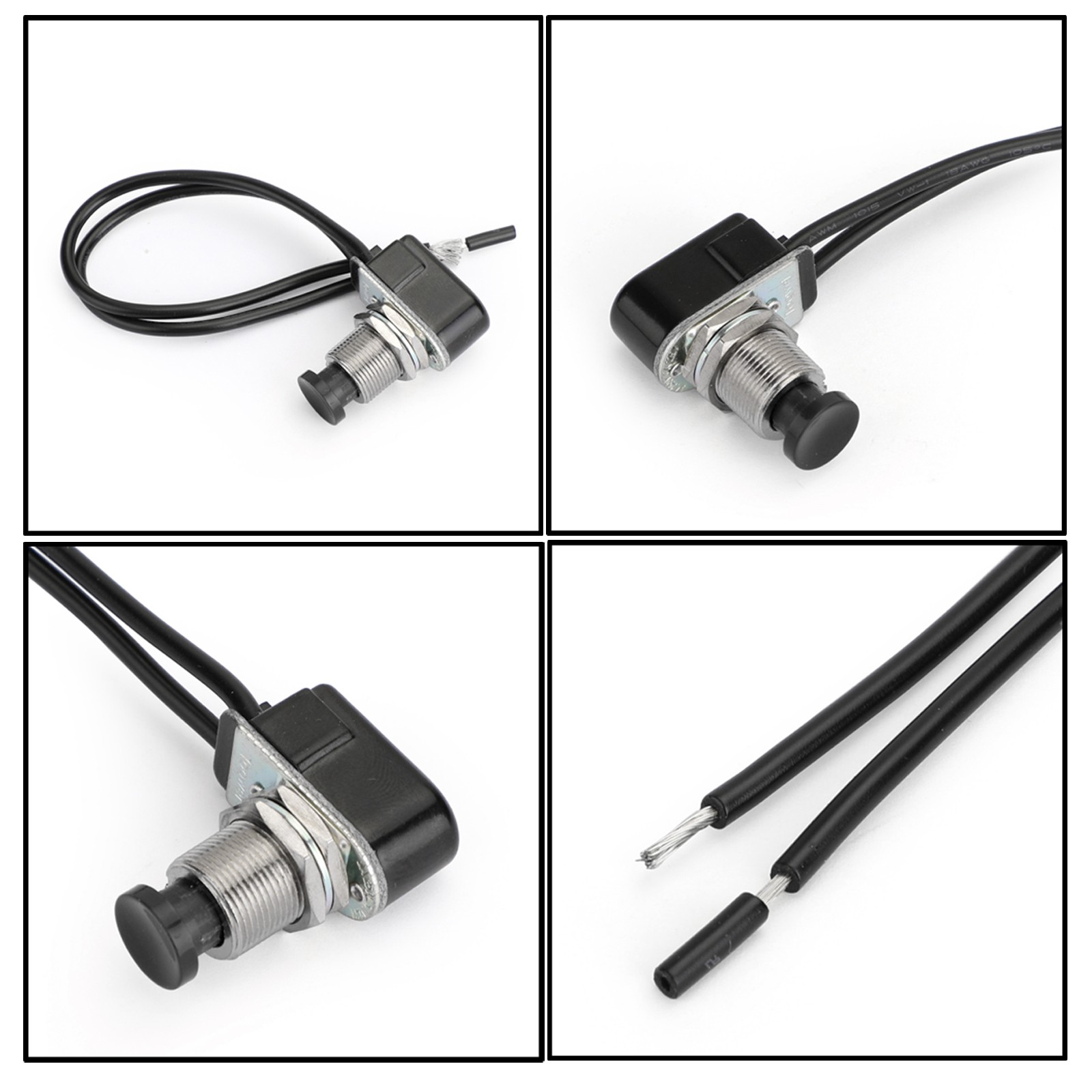 🔥5PCS Normally Open Momentary Self-resetting Push Button Reset Switch w/Wire