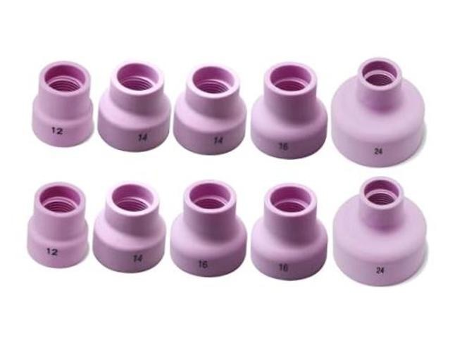 TIG Shroud Ceramic Cups 53NACN -12# 14# 16# 24# kit 53NACN - Assorted 10PK