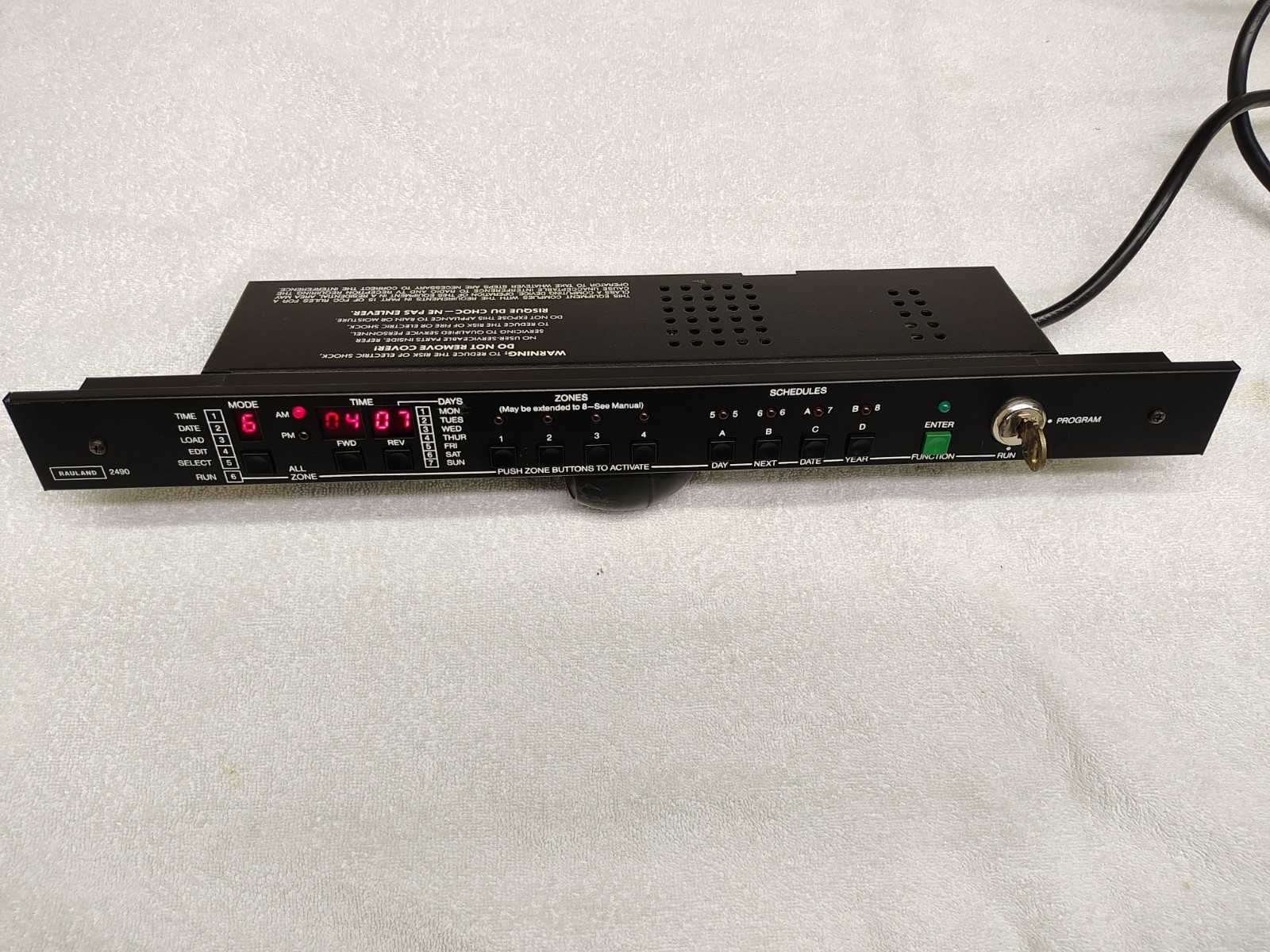 Rauland 2490 Master Clock-Event Programmer Scheduler