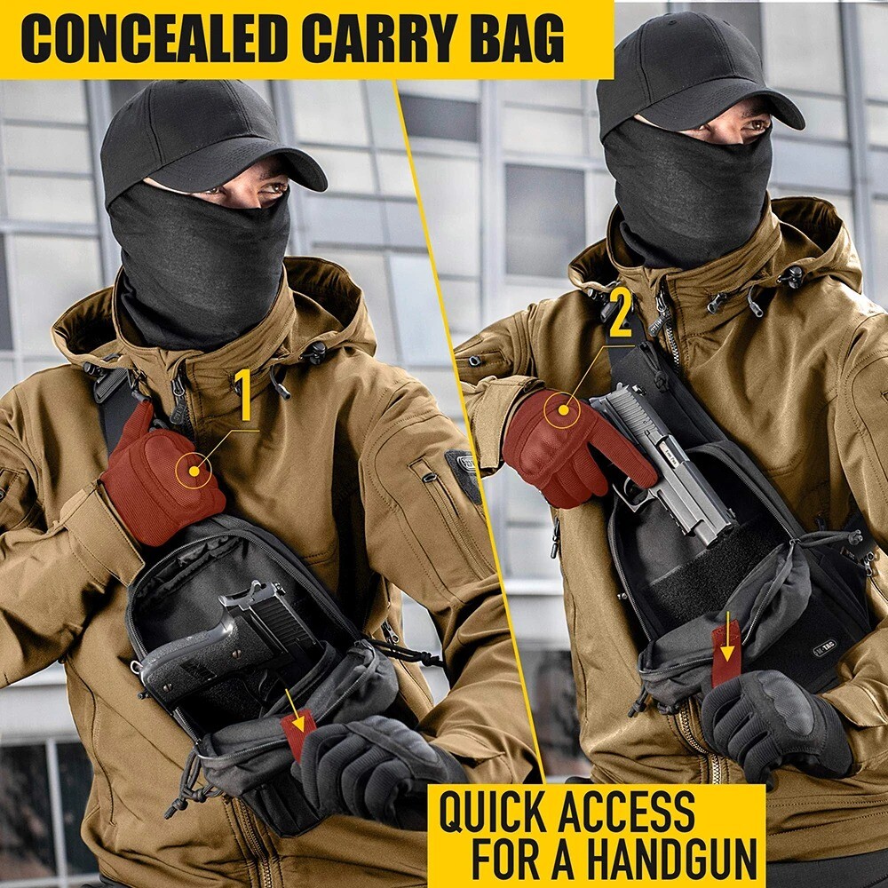 Tactical Gun Bag Concealed Carry Crossbody Shoulder Chest Pack Bag for Handguns