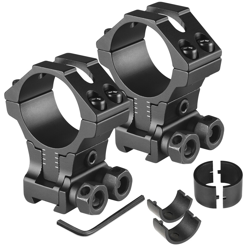 2Pcs 1"/30mm Ring Adjustable Center Height Scope Mount for 11mm Riser Base Mount