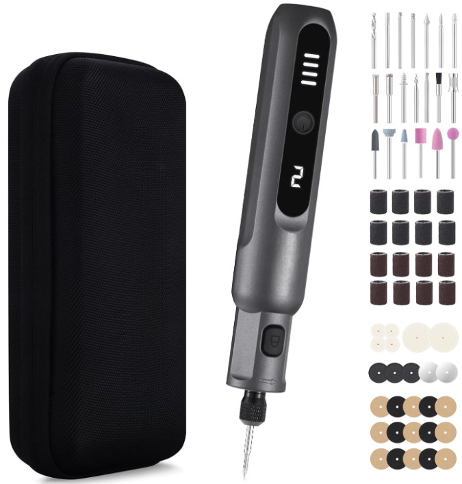 Mini herramienta rotativa inalámbrica 5 velocidades con 70 accesorios DIY, Nuevo