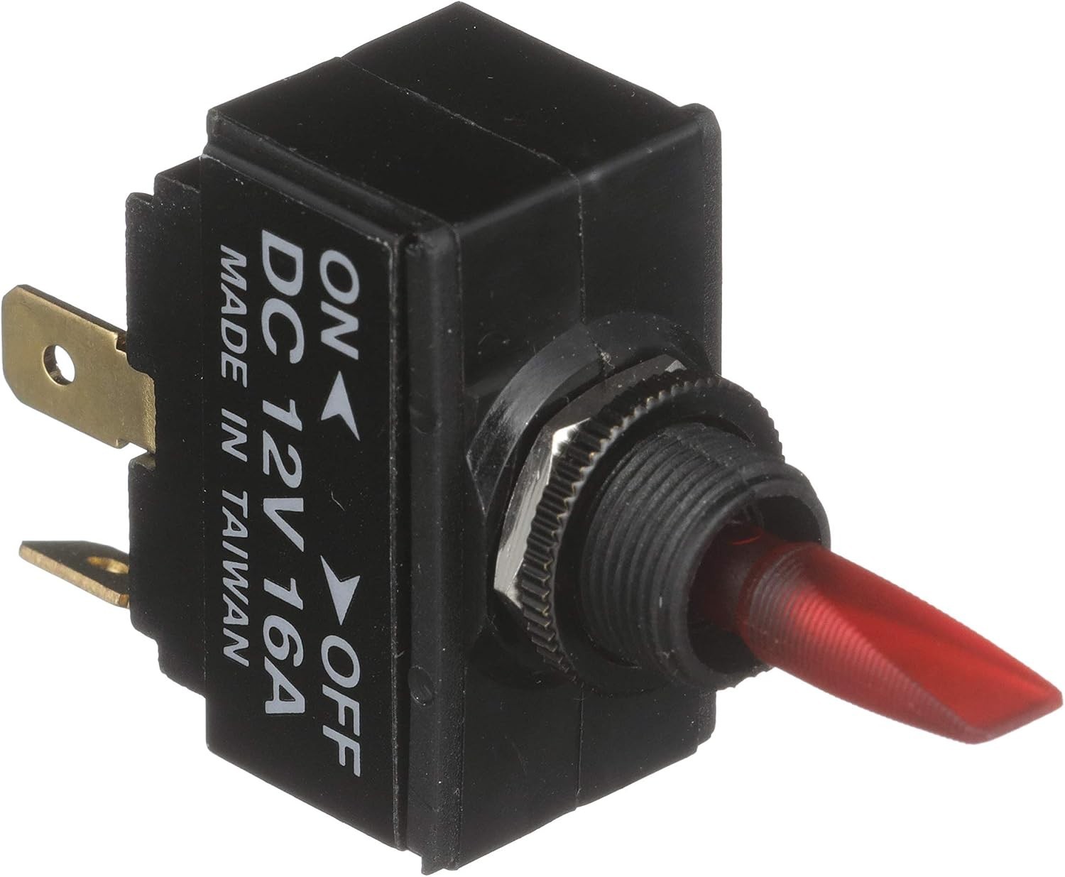 2-Position Illuminated Toggle Switch for Marine 12V On/Off Panel Mount Red