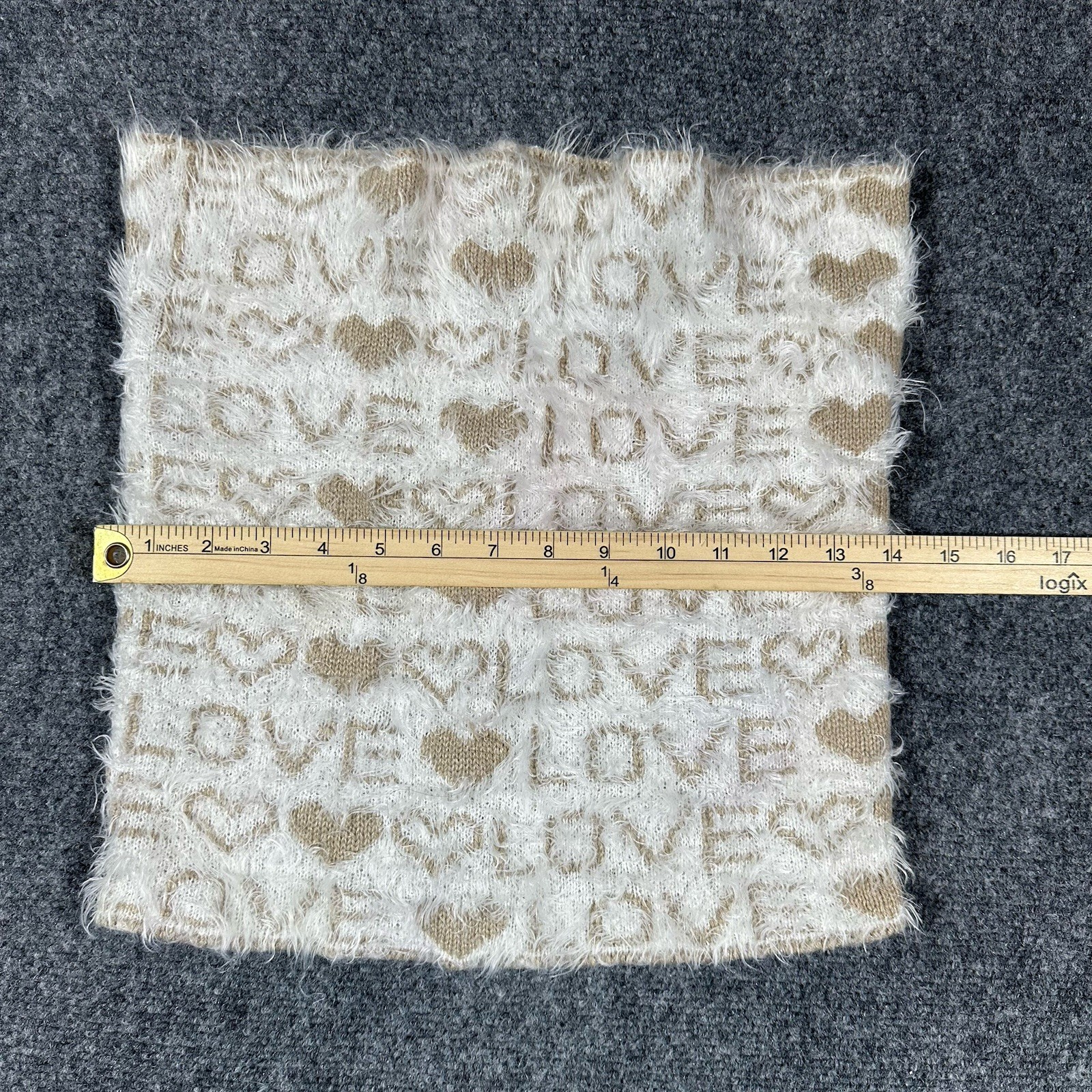 Juicy Couture, Scarf, Gold And White Love With Hearts Logo Print ￼