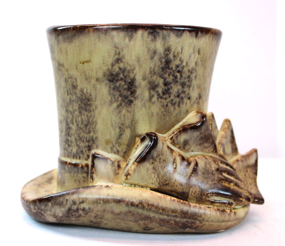 Caffco Japan Lincoln Top Hat planter, MCM vintage red label numbered