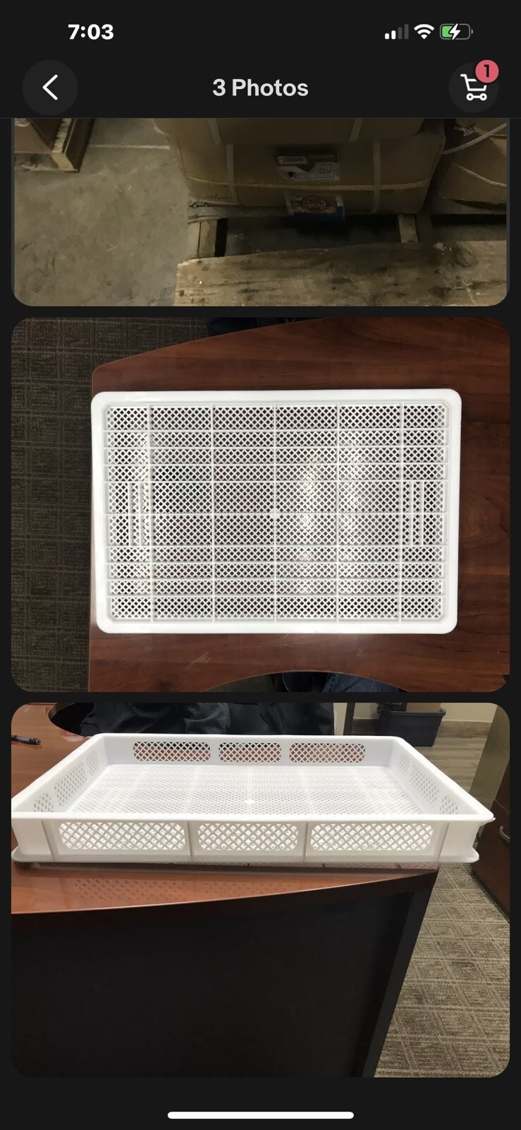 8 slightly Used White Plastic Pasta, Perforated Stackable Drying Trays