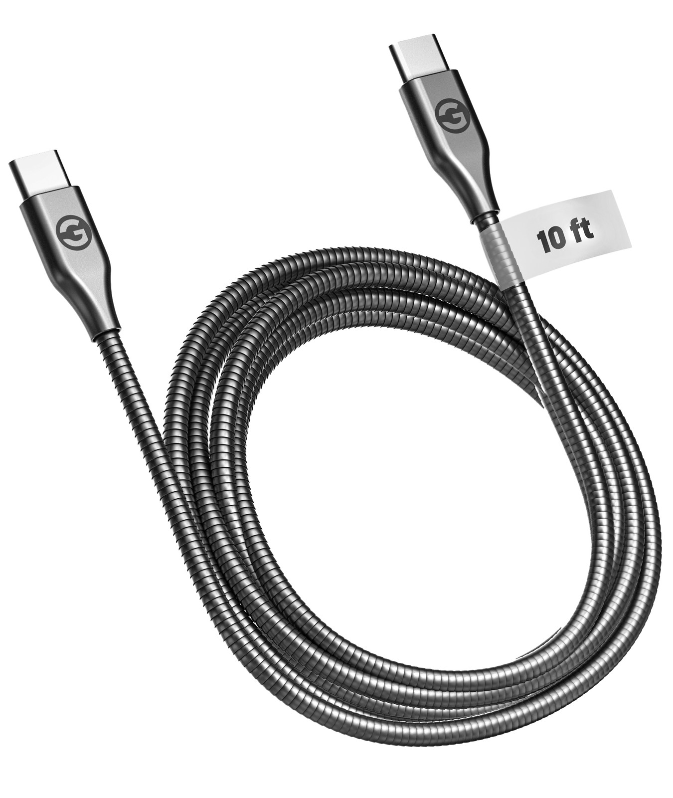 Metal jacket USB-C to C Cable 10ft (Gunmetal)