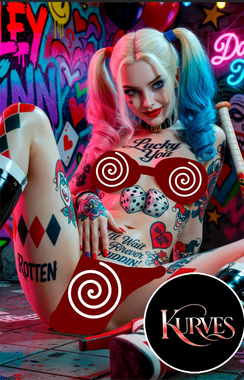HARLEY QUINN LUCKY YOU  | VIRGIN NOTI | SINGLE COVER EDITION | KURVES COMICS