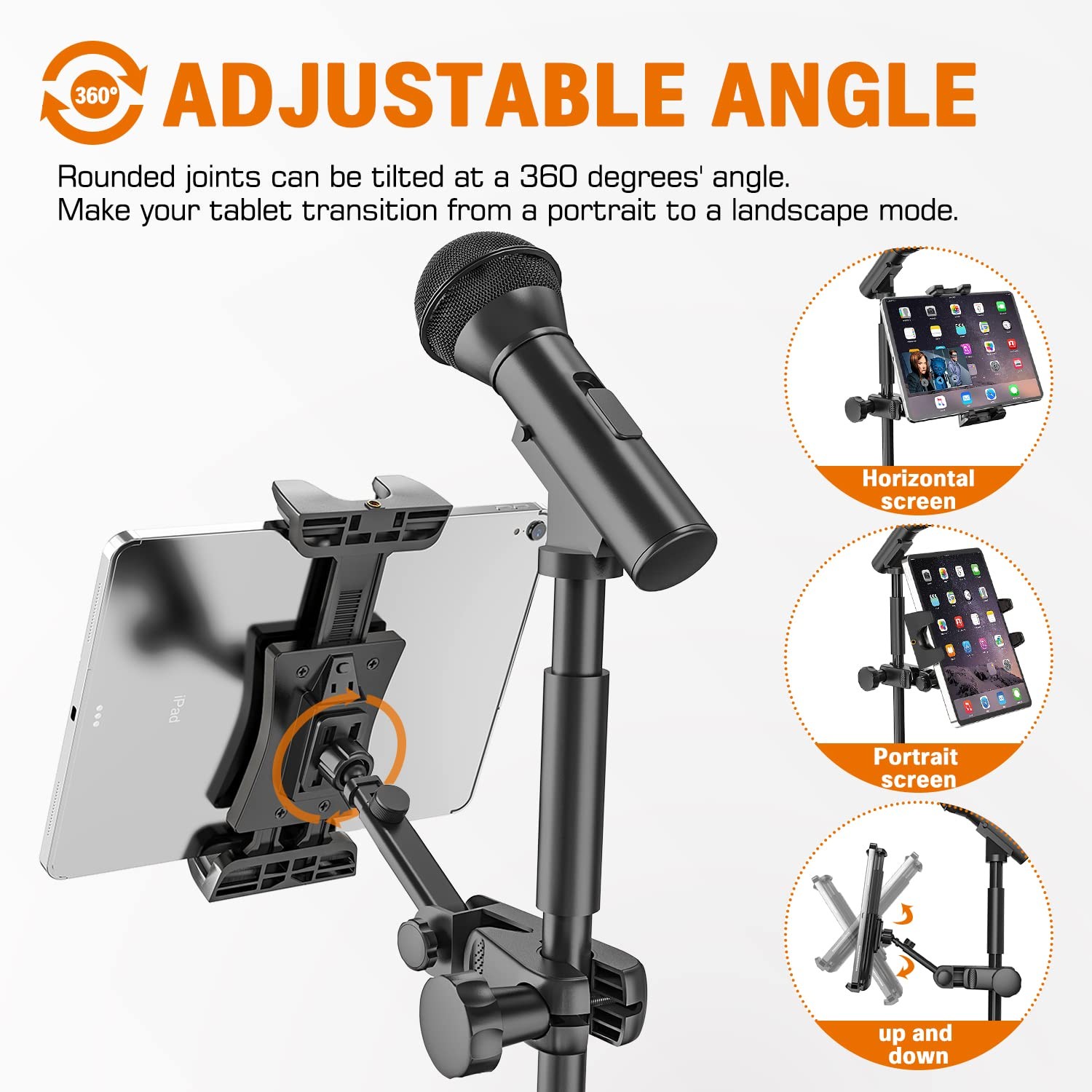 Holder for Microphone Stand, iPad Mount for Music Stand