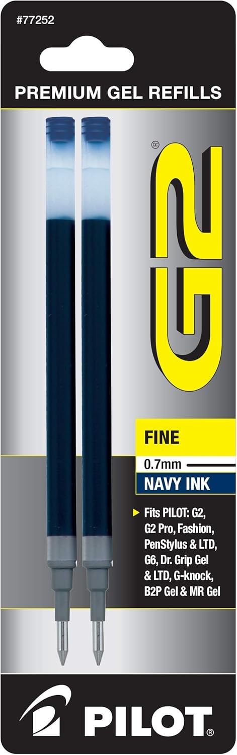 G2 Gel Ink Refills, 0.7 mm Fine Point, Navy Ink, Set of 2