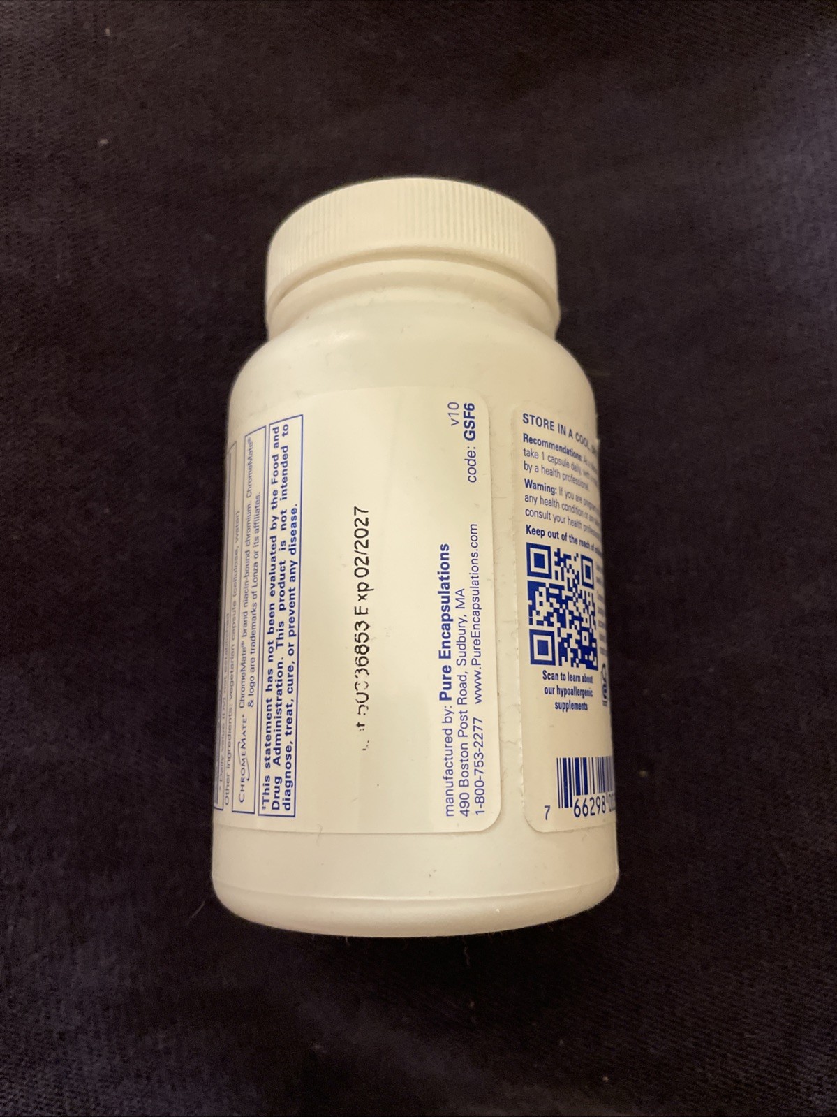 PURE ENCAPSULATIONS GLUCOSE SUPPORT FORMULA 60 CAPS EXP.02/2027