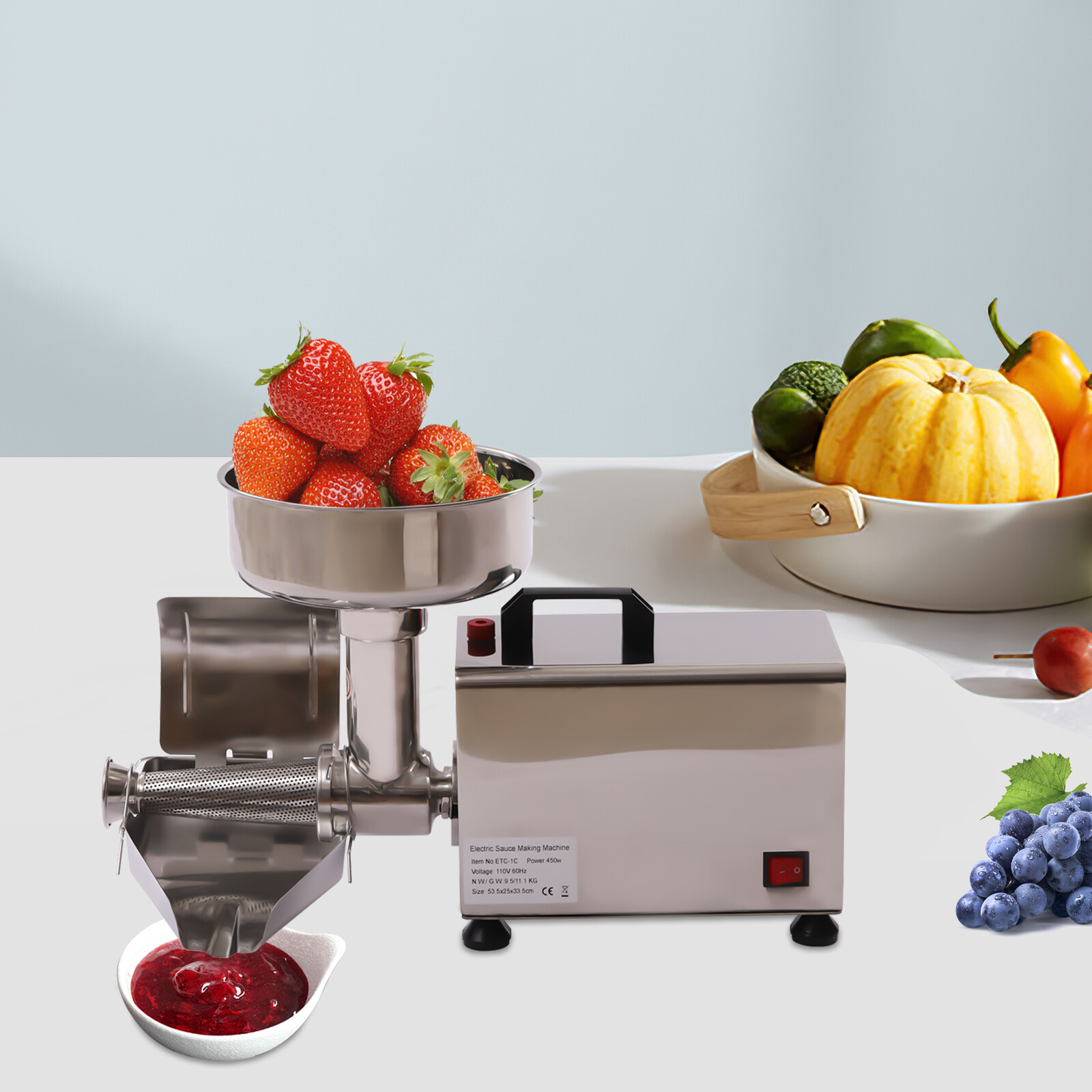 Electric Tomato Strainer 450W Tomato Milling Machine Tomato Press and Strainer