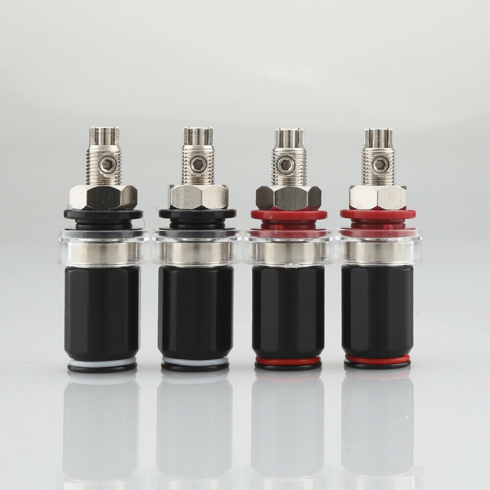 4Pcs Lockable Rhodium Plated HiFi Amplifier Speaker Binding Post Socket Terminal