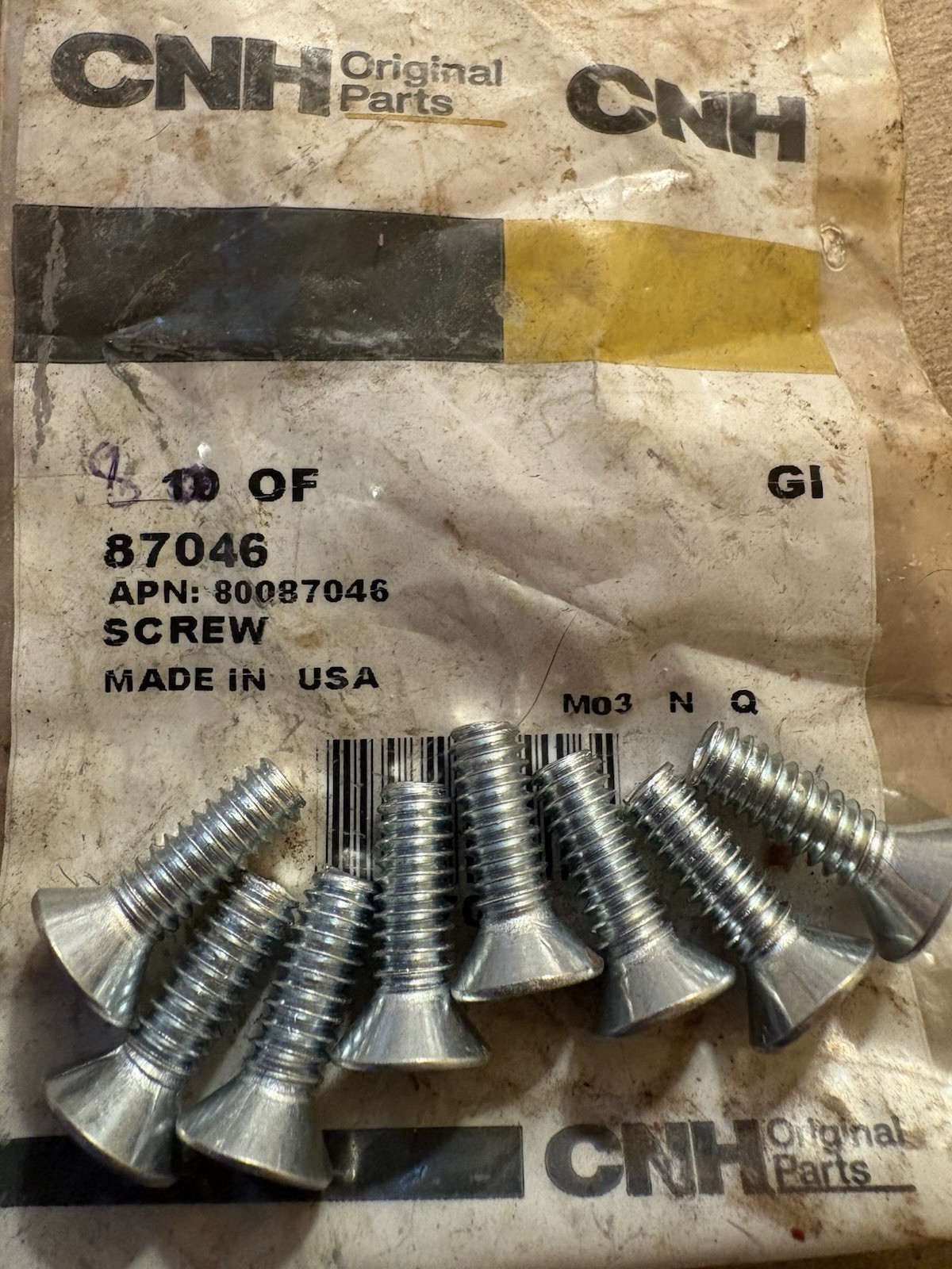 (8) PACK GENUINE OEM NOS CNH FORD NEW HOLLAND 87046 SCREW 80087046 [10085E]