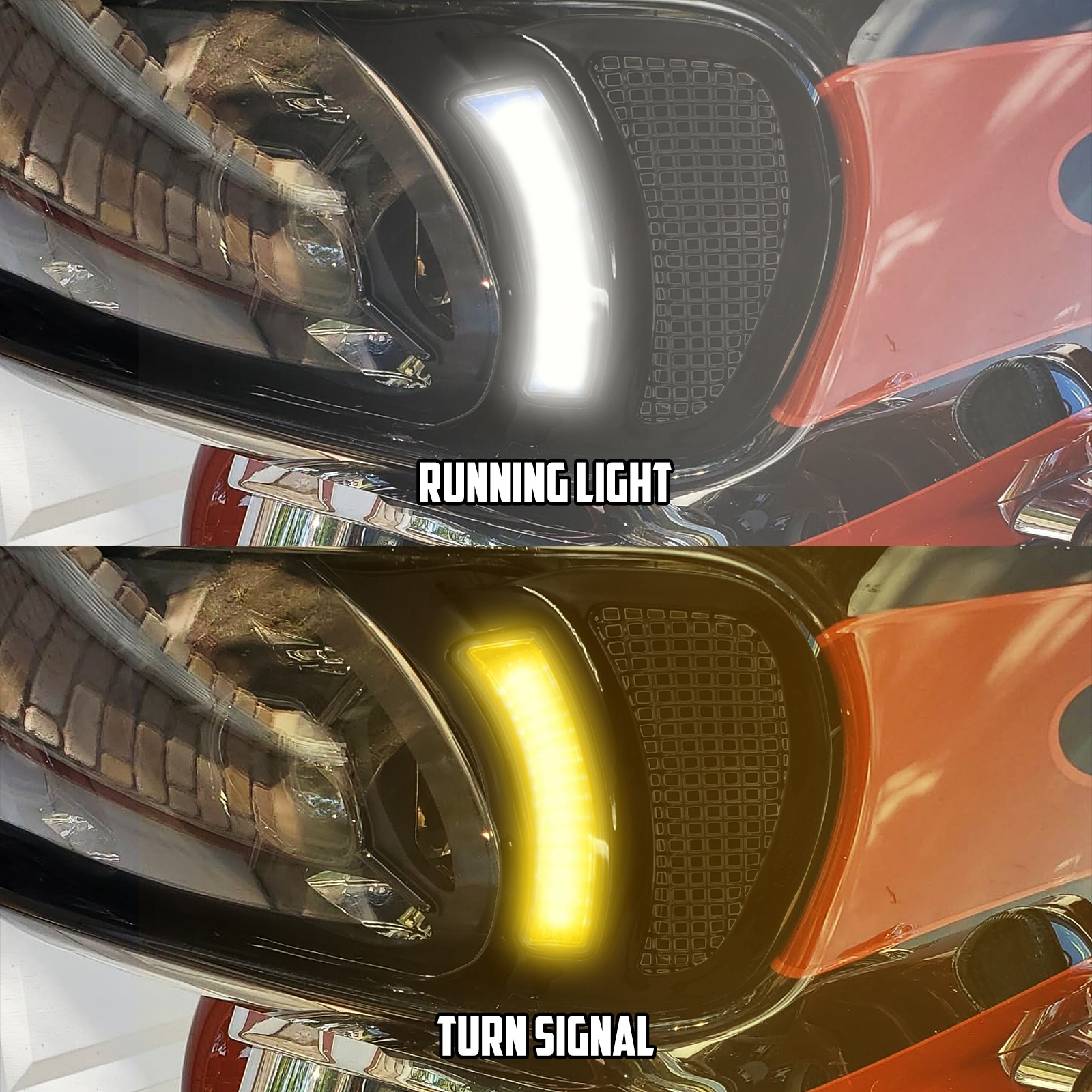 Headlight Vent Accent LED Running Turn Signal Light For Harley Road Glide 2015+