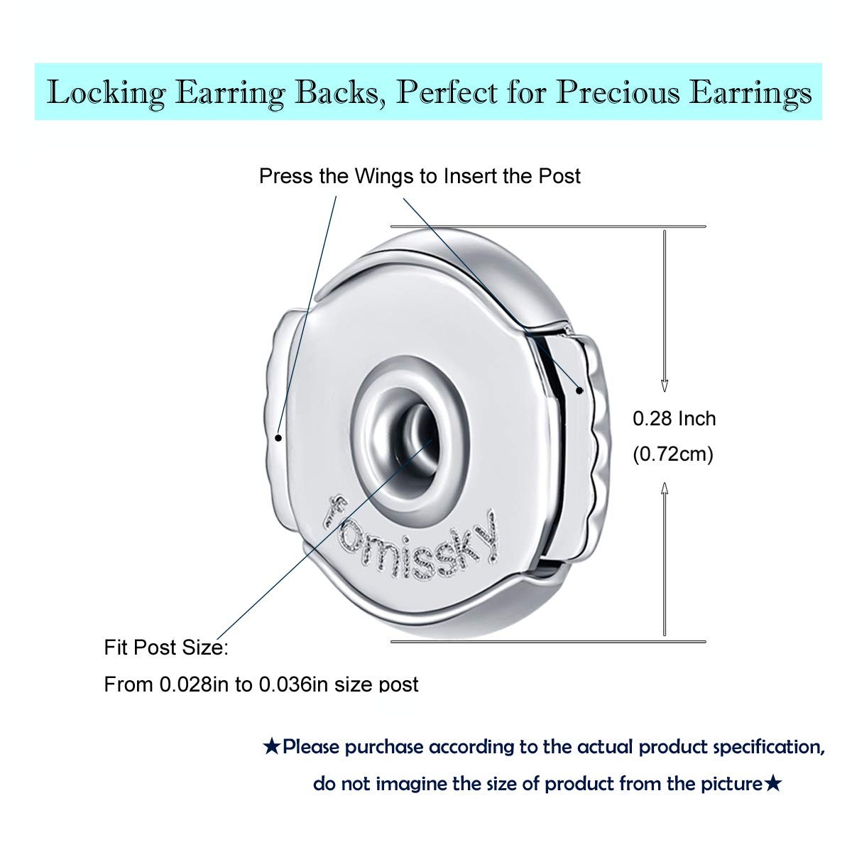 Fomissky-Sisa Locking Earring Backs for Studs, 2 Pairs Secure Spring Earing Back