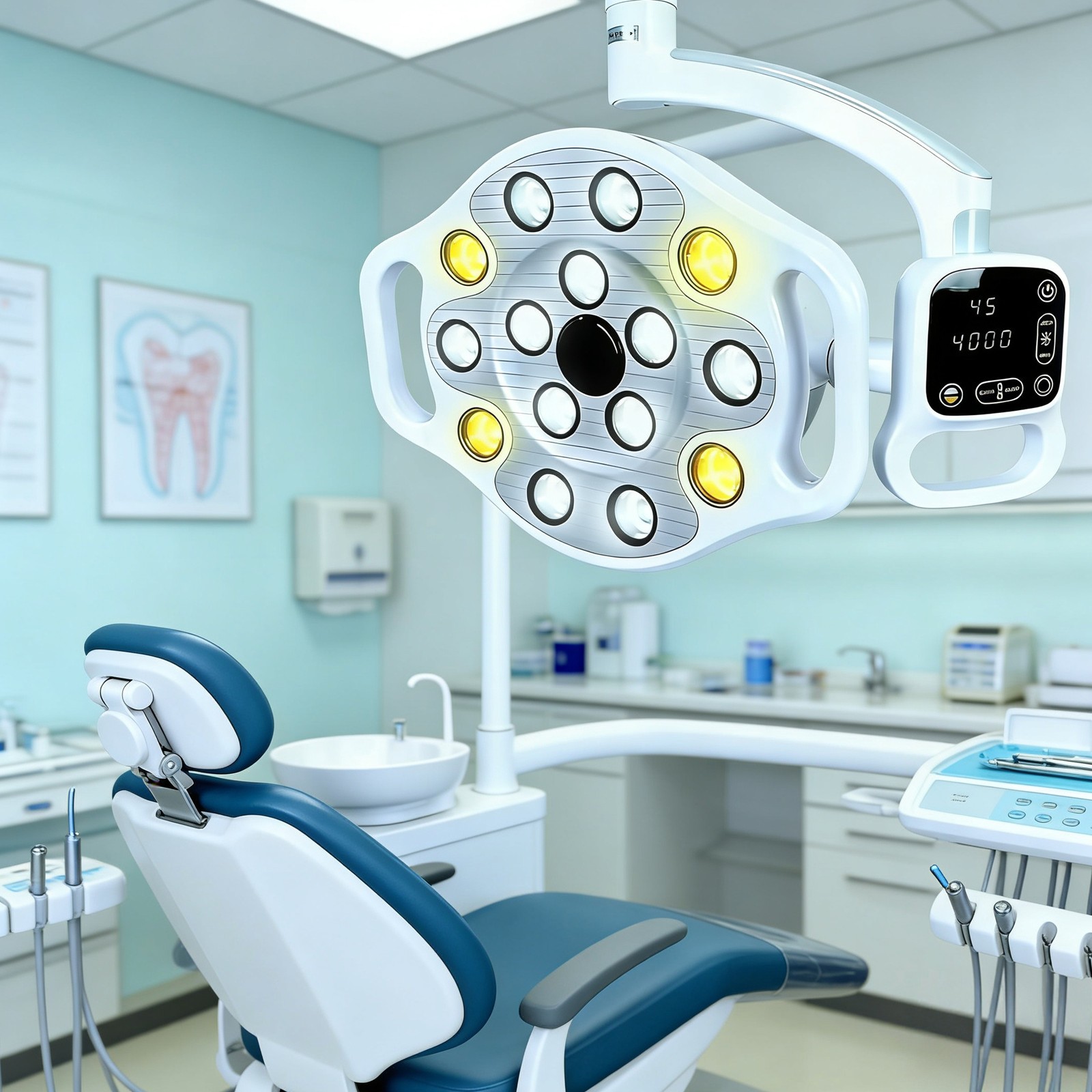 Dental Shadowless LED Sensor Light Planting Oral Lamp with HD Camera For Chair