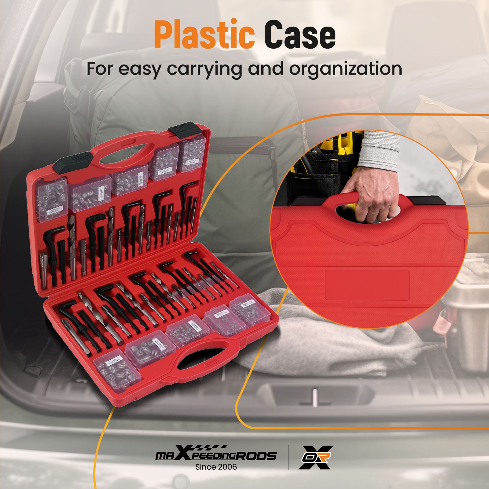 338Pc Engine Thread Insert Repair Kit SAE Metric for Automotive Tool Set