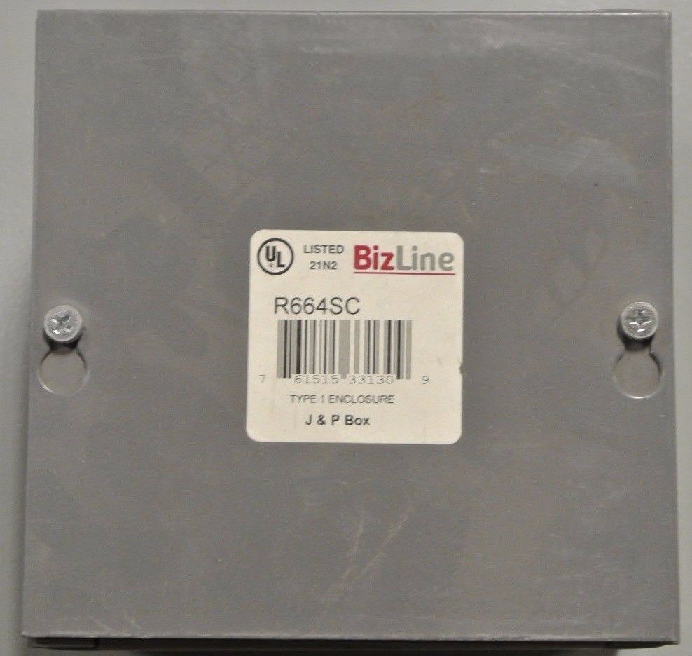 Bizline or  Rexel R664SC 6x6x4" junction pull box new surplus