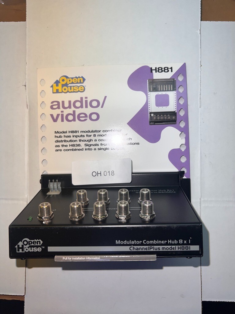 OEM Channel Plus / Open House H881 8 Way Amplified Modulator Combiner Hub